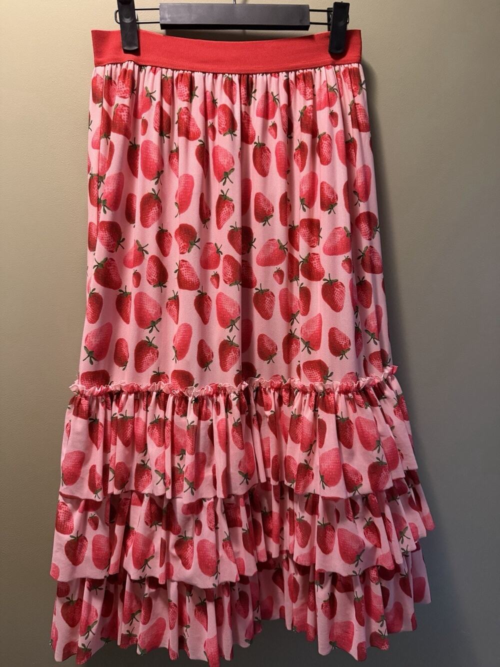 Anthropologie EVA FRANCO Tatum Strawberry Print Skirt Size Small S